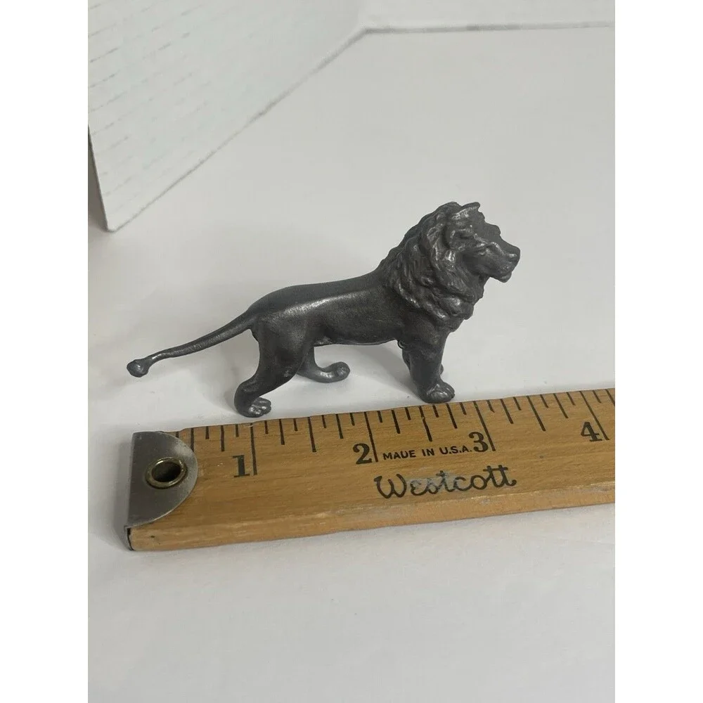Pewter Mini Lion MCM Vintage Decor 3